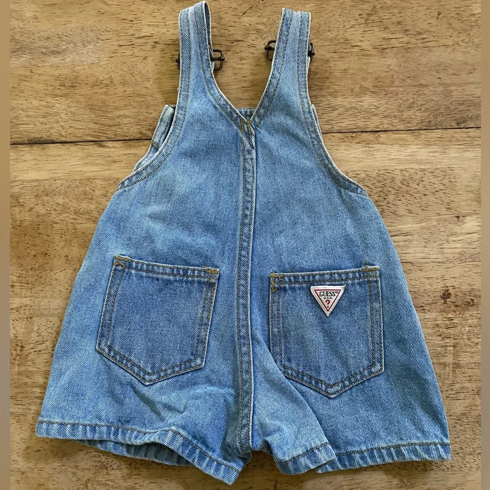 Vintage Baby Guess‎ Size 9 Months Cotton Denim Shortalls